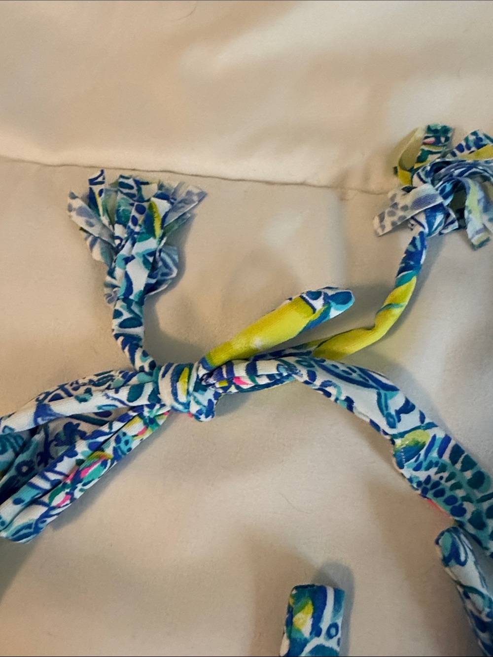 Lilly Pulitzer Blue Floral & Neon Pink Two-Piece Bikini Set - Picture 10 of 10